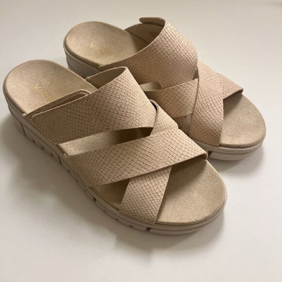 Vionic Women’s Uptown Sunset Wedge Sandal Cameo Rose Nubuck Pink 10 Wide - Picture 2 of 9